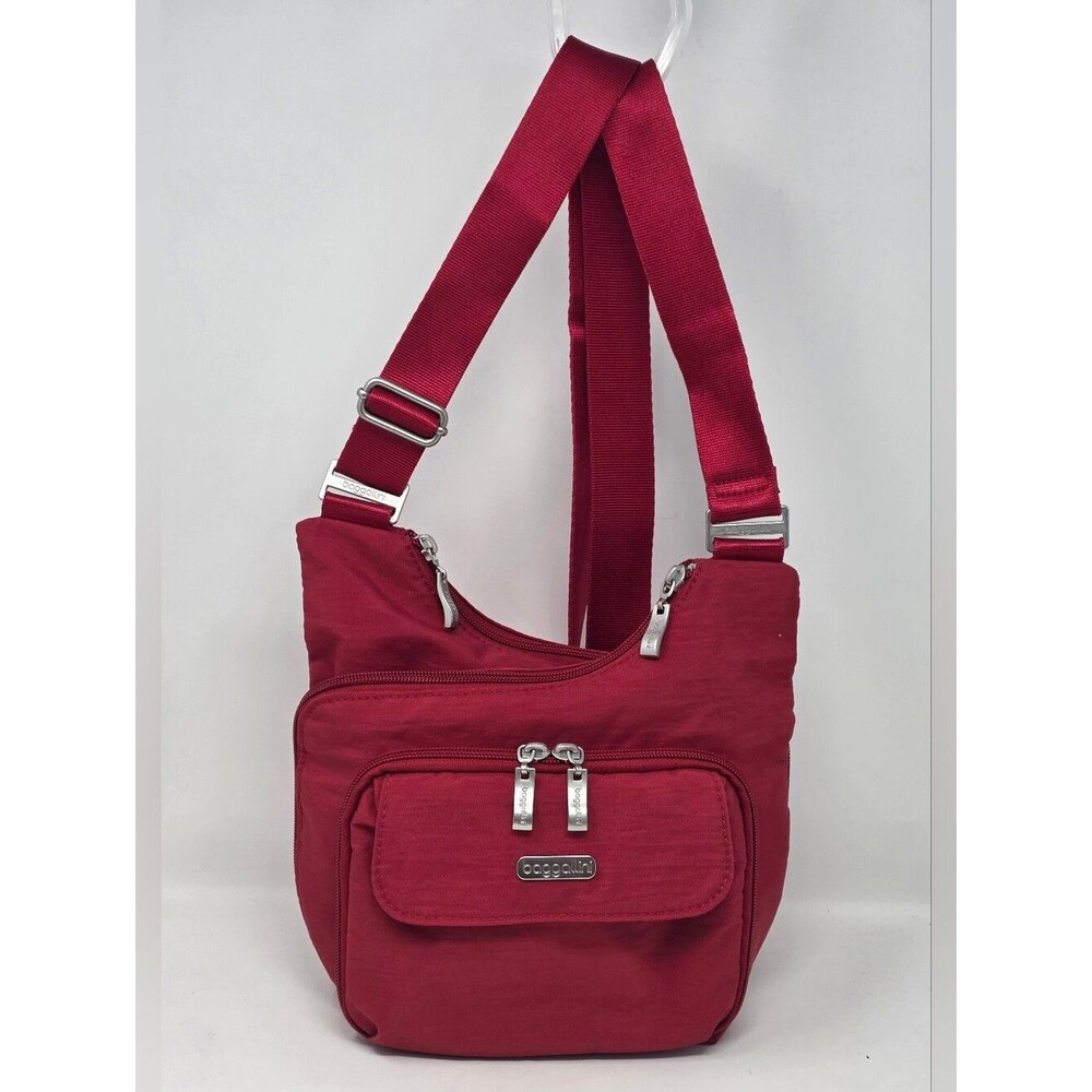 Baggallini Criss Cross Nylon Crossbody Travel Bag Multiple Compartments/ Pockets - Picture 2 of 15